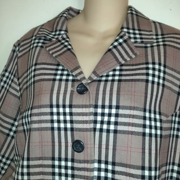 Vintage Pendleton Virgin Wool Tartan Plaid Blazer Women's 10 Jacket USA 80s 90s - Picture 4 of 16